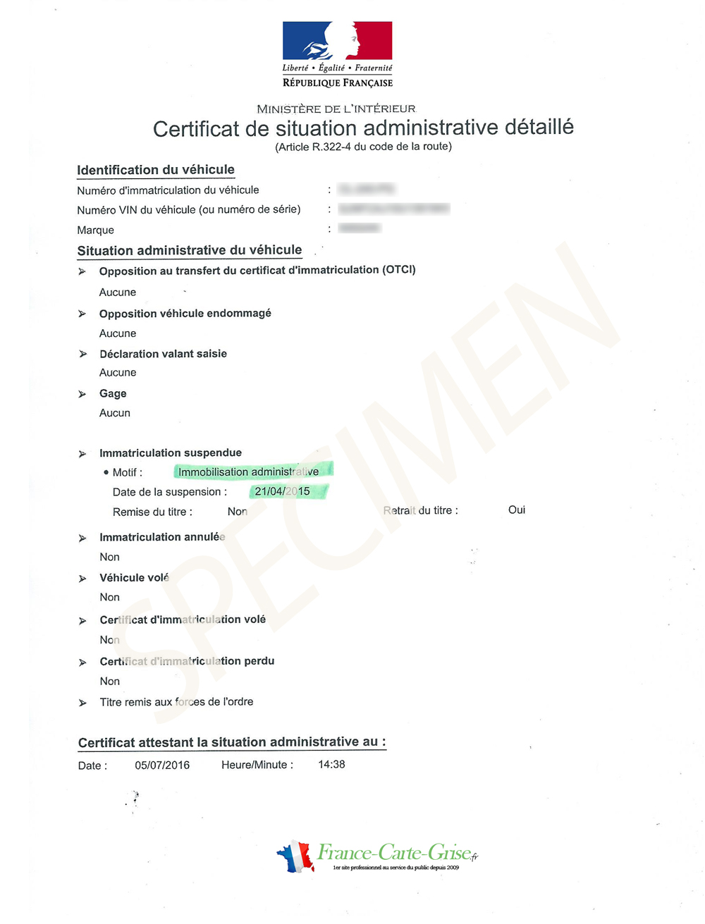 Certificat De Non Gage Gratuit Voiture France Carte Grise Fr